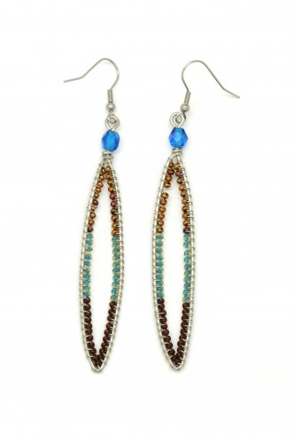 Long Almond Bead Earrings Long Almond Bead Earrings